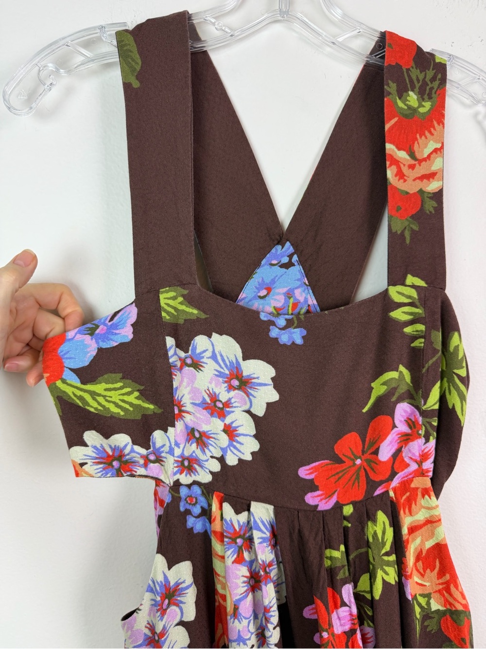 Anthropologie The Piper Bandeau Maxi Dress in Chocolate Brown Floral Size M - Picture 7 of 16